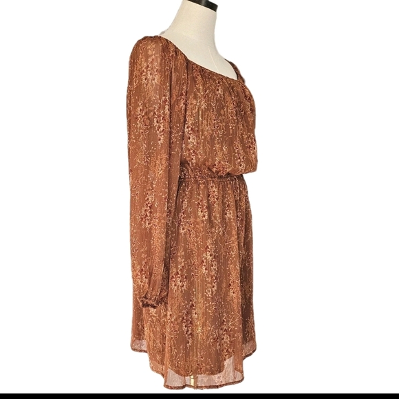 ANDREE BY UNIT Brown Long Sleeve Sundress Wedding Guest - Picture 3 of 15